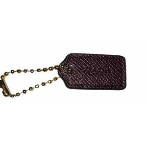Coach New York Brown Leather Key Fob Bag Charm Keychain Hang Tag Vintage